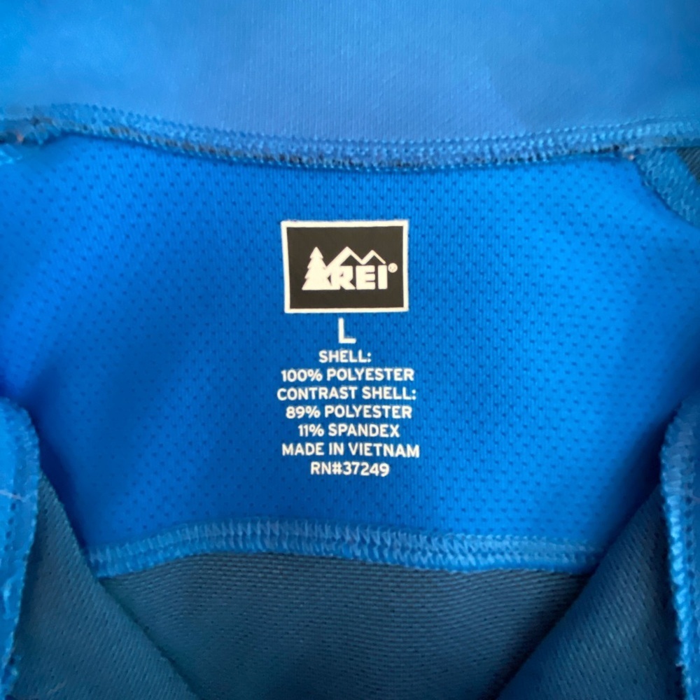 REI Co-op Blue Quarter Zip Pullover L Performance Hiking Trail Gorpcore Men - Picture 7 of 14